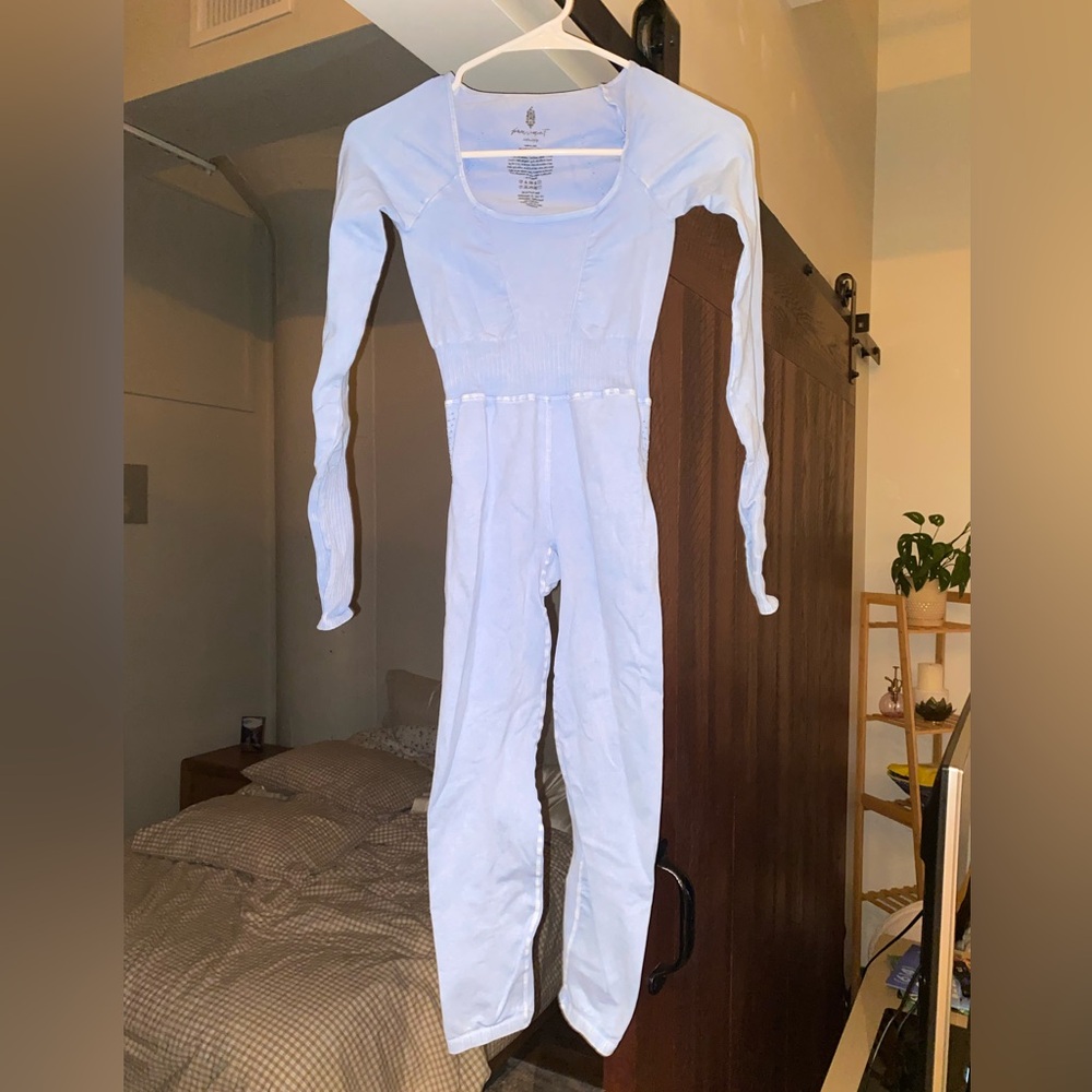 Free People Movement - Good Karma Long Sleeve Onesie in Light Blue